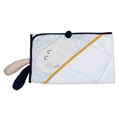 CAPE DE BAIN PLUS GANT HELLO TEXTILE