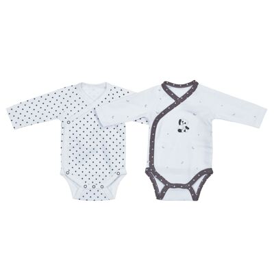 WHITE/BLACK BODIES SET OF 2 SIZE 3 MONTHS CHAO CHAO