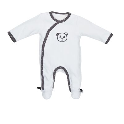 PYJAMA VELOURS BLANC/NOIR TAILLE 1 MOIS CHAO CHAO