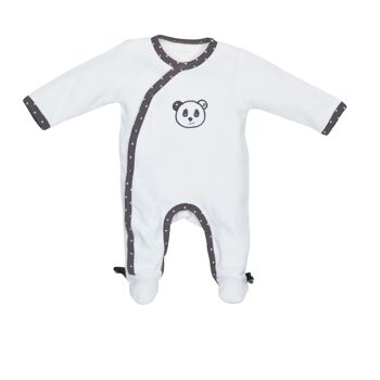 PYJAMA VELOURS BLANC/NOIR TAILLE 3 MOIS CHAO CHAO 1