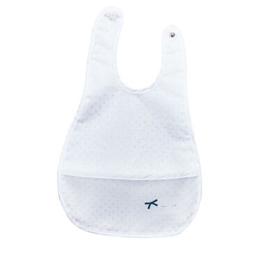 WHITE PLASTIC BIB CLOUD MISS MOON FLOWER