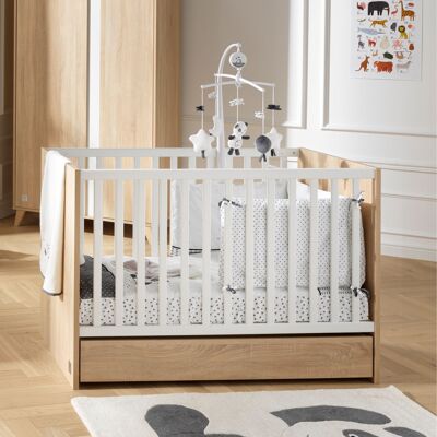 BABYBETT 120x60 WEIßES LEINEN NOVA WEIßES LEINEN NOVA