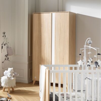 ARMOIRE 2 PORTES BLANC LIN NOVA