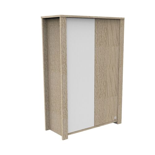 ARMOIRE 2 PORTES BOIS BLANC ANTONIN