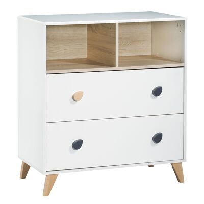 CHEST OF 2 DRAWERS AND 2 TEARDROP NICHES OSLO DROP KNOBS