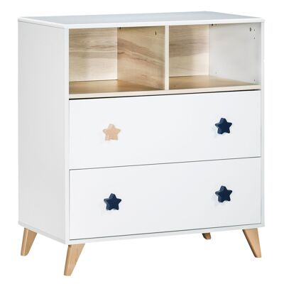 CHEST OF 2 DRAWERS AND 2 NICHES STAR OSLO STAR BUTTONS