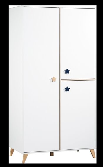 ARMOIRE 1 GDE ET 2 PETITES PORTES ETOILE 1 GRANDE PORTE GAUCHE 2 PETITES PORTES DROITES - BOUTONS ETOILE OSLO 2