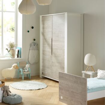 ARMOIRE 2 PORTES AVEC MONTANTS LOFT BOIS 1