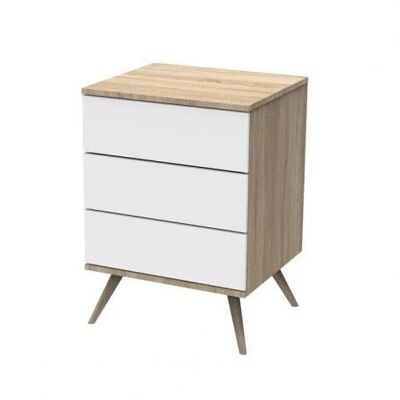 PETITE COMMODE 3 TIROIRS BLANC SEVENTIES