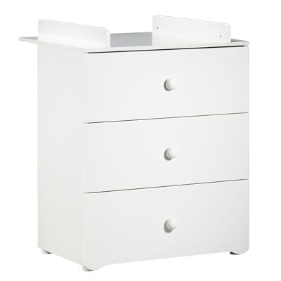 CHEST OF 3 DRAWERS BASIC WHITE BALL BUTTONS