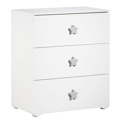 CHEST OF 3 DRAWERS GRAY STAR BUTTONS BASIC