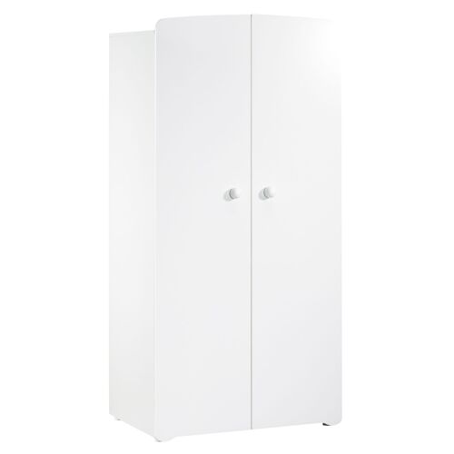 ARMOIRE 2 PORTES BOUTON BOULE BLANC BASIC