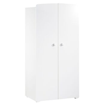 ARMOIRE 2 PORTES BOUTON BOULE BLANC BASIC 1