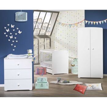 ARMOIRE 2 PORTES BOUTON BOULE BLANC BASIC 3