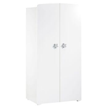 ARMOIRE 2 PORTES BOUTON ETOILE GRIS BASIC 1