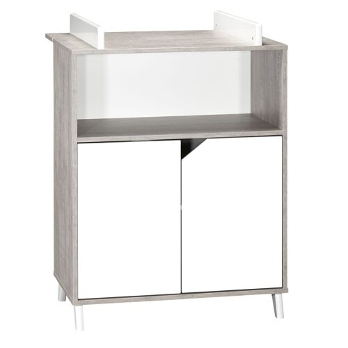 COMMODE 2 PORTES ET 1 NICHE SCANDI GRIS