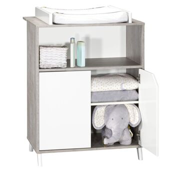 COMMODE 2 PORTES ET 1 NICHE SCANDI GRIS 3