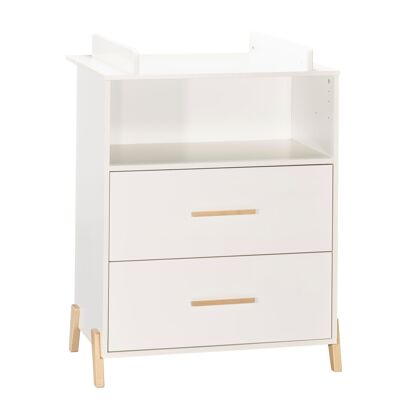 COMMODE 2 TIROIRS 1 NICHE VERNIS NATUREL 001-V50 JOY NATUREL