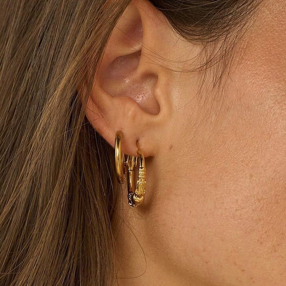 Pendientes de aro Régina - anillo con motivo grabado 20mm