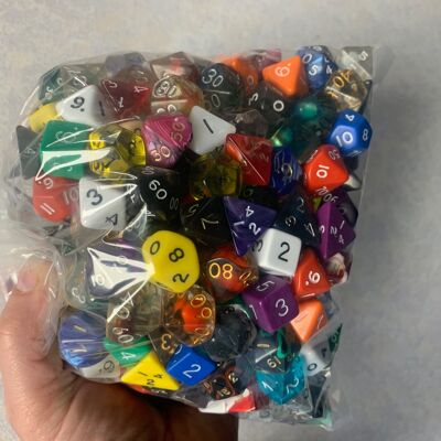 Big Bag of Dice - POS Refill - mixed poly dice, minimum 1kg (about 250-300 dice)