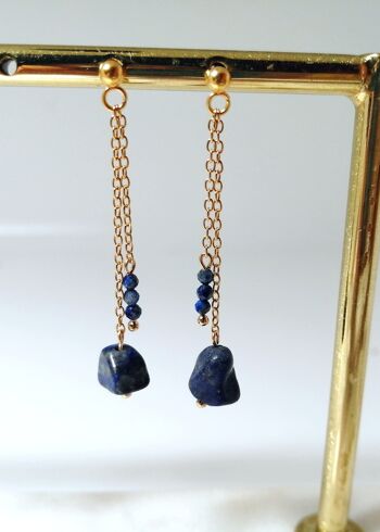 Boucles d'oreilles pendantes Lapis-lazuli 2