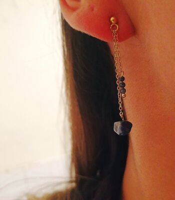 Boucles d'oreilles pendantes Lapis-lazuli 3