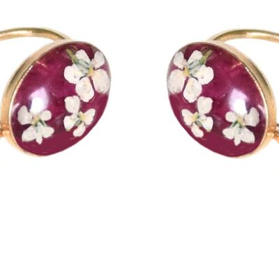 Pendientes flores naturales Rosa Torilis Nácar blanco | Pendientes florales | Joyas florales | 14k lleno de oro