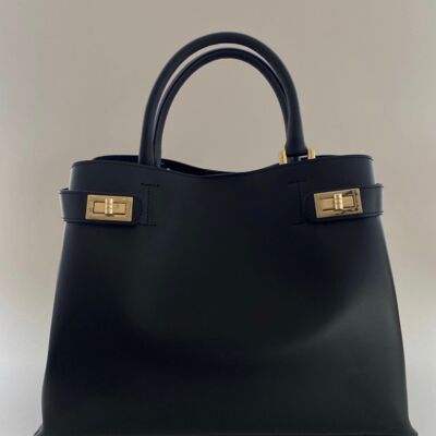 Coco Black Leather Handbag