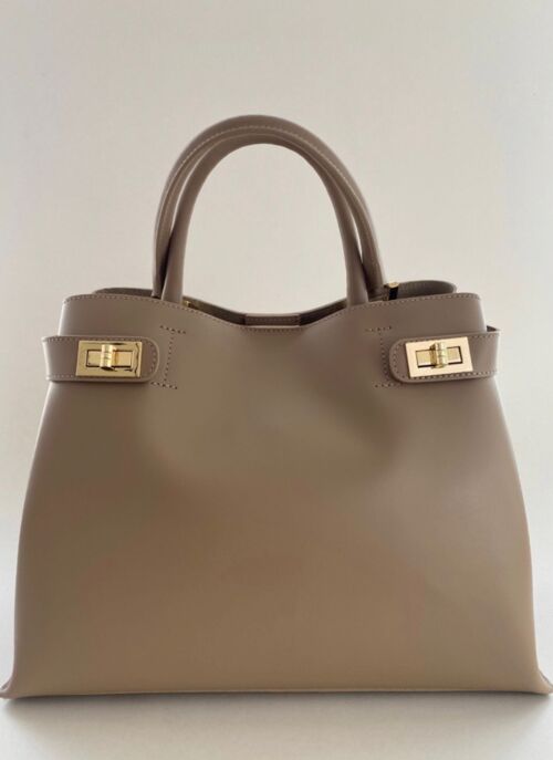 Coco Taupe Leather Handbag