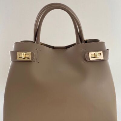 Coco Taupe Leather Handbag