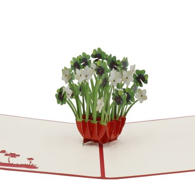 4 leaf clover pop-up card 3d folding card