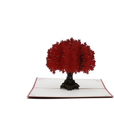 Tree, red pop-up card 3d folding card
