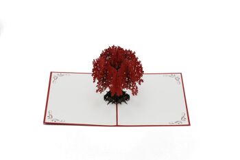 Arbre, carte pop-up rouge carte pliante 3d 3