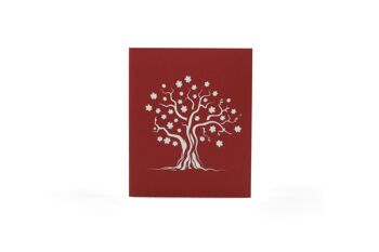 Arbre, carte pop-up rouge carte pliante 3d 4