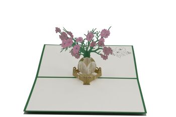 Bouquet de fleurs dans un vase carte pop-up carte pliante 3d 1