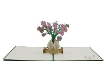 Bouquet de fleurs dans un vase carte pop-up carte pliante 3d 2