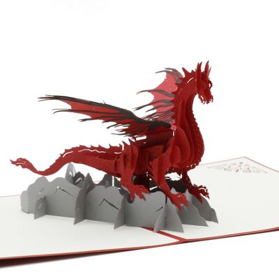 Carte pop-up dragon Carte pliante 3d