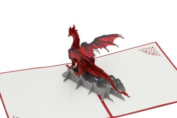Carte pop-up dragon Carte pliante 3d 3