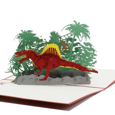 Tarjeta emergente de dinosaurio Tarjeta plegable 3d