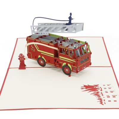 Carte pop-up du service d'incendie Carte pliante 3d