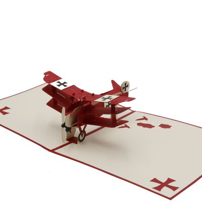 Airplane, triplane pop-up card 3d folding card