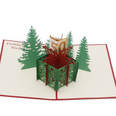 Gift box Christmas pop up card 3d folding card