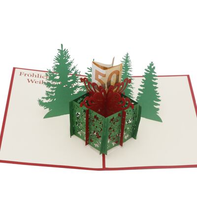 Gift box Christmas pop up card 3d folding card