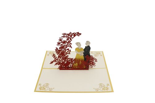 Goldene Hochzeit Pop-Up-Karte 3d Klappkarte