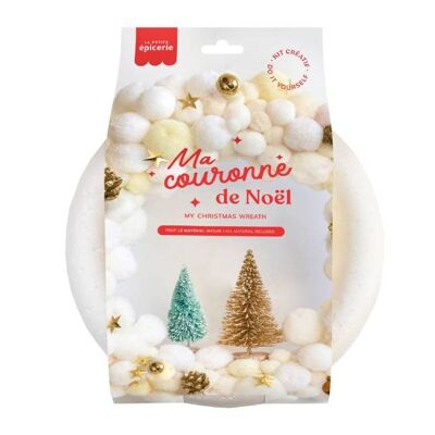 Kit couronne de Noël - Blanc et beige (291095)