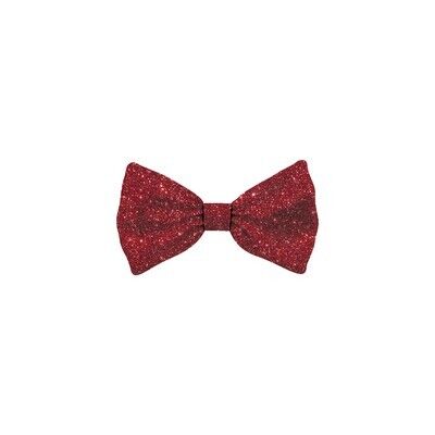 Bow Tie Xmas Glitter Red Dog S