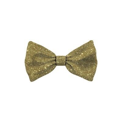 Bow Tie Xmas Glitter Gold Dog M