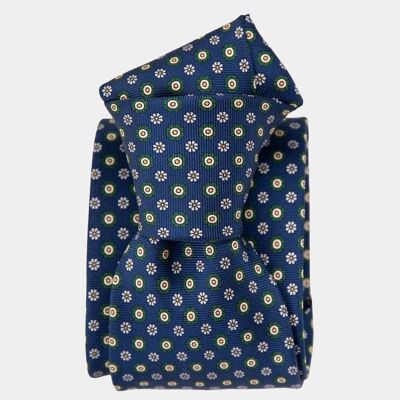 Siracusa - Printed Silk Tie - Navy