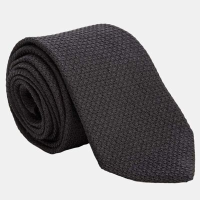 Ducale - Silk Grenadine Tie - Black - XL