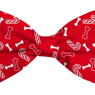 Bow Tie Xmas Bones Candy Red Dog L